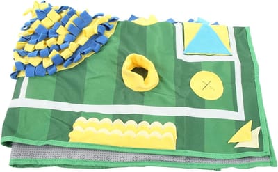 Huisdier Snuffelpad - Interactieve Voermat - Neuswerk Training - Voetbalveld Design - 99 x 67 cm - Multicolor