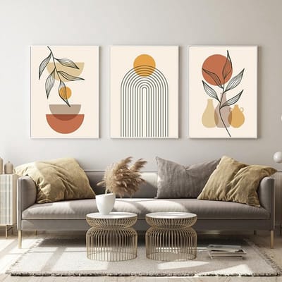 Bohemian Botanische Wanddecoratie Posters Set, Moderne Abstracte Kunst voor Woonkamer en Slaapkamer