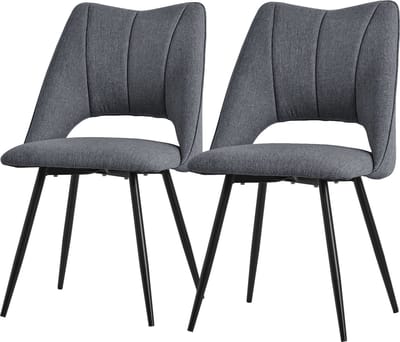 Eetkamerstoel set van 2 grijs gestoffeerd incl. montagemateriaal Gestoffeerde stoel Keukenstoel ML design