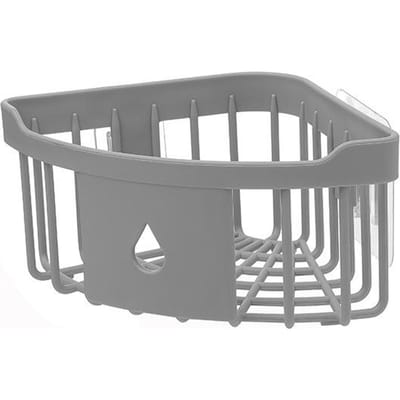 Punch Free Wandmontage Statief Badkamer Hoekhouder Badkamer Diversen Organisatie Afvoer Water Opbergrek Plastic Mand grijze kleur