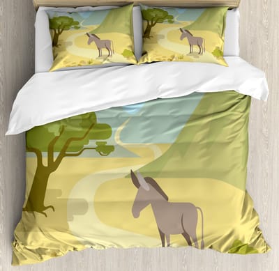 ABAKUHAUS Donkey Duvet Cover Set, Top Kwaliteit Zacht en Warm 3-Delig Duvetovertrek met 2 kussenslopen, Tweepersoonsbed, Meerkleurig