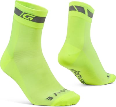 GripGrab - Classic Regular Cut Zomer Fietssokken 1 Paar Coolmax Wielersport Sokken - Geel Hi-Vis - Unisex - Maat S (38-41)