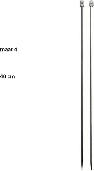 Breinaalden set maat 4 - 2 breinaalden - 40 cm