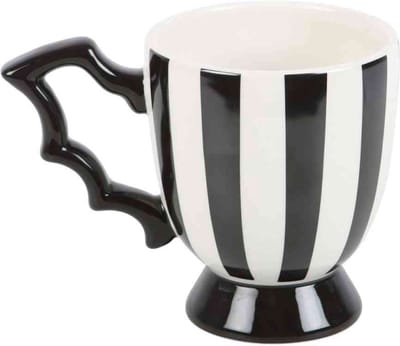 Something Different - Striped Bat Wing Teacup Mok/beker - Zwart/Wit