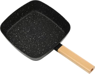 Keramische Koekenpan - Antiaanbak Braadpan - Koken en Bakken - Gelijkmatige Warmte - 18x18 cm - Zwart