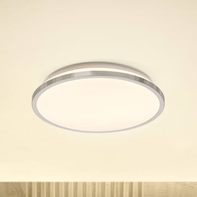 OSRAM ORBIS DISC badkamerplafondlamp 300 mm, chroom, 18 W, 2200 lm, warm tot koud wit licht, regelbaar met lichtschakelaar, ultradun design, IP44, 3000K-4000K.