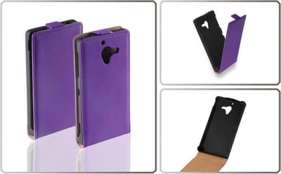 LELYCASE Premium Flip Case Lederen Cover Bescherm  Hoesje Sony Xperia ZL Lila