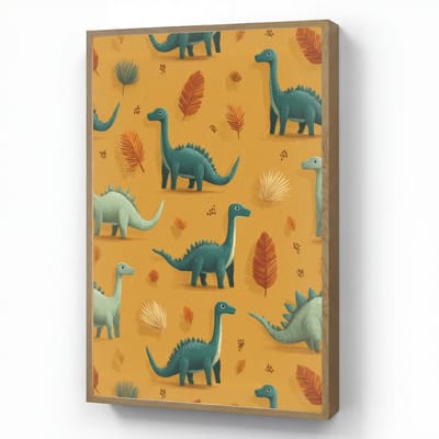 Nachtlampje 70x100 cm - Kinder lamp - Dinosaurussen - Stekels - Herfstbladeren - Bruin - Tafellamp kinderkamer draadloos - Slaapkamer lampje - Bedlamp kinderen - Kinderlampje - Wandlamp babykamer - Nachtlampjes