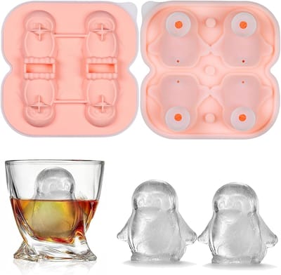 Thijox - IJsblokjesvorm Siliconen Pinguïn - Herbruikbare IJsblokjes voor Cocktails, Fruit & IJs met Deksel - Ideaal voor Feesten, Keuken & Tuin