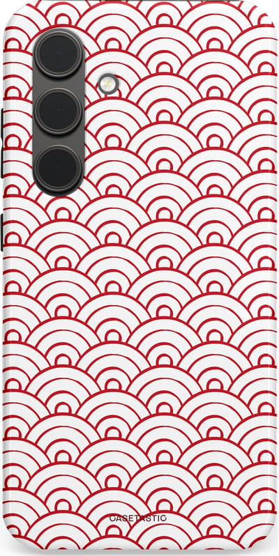 Casetastic Hoesje Geschikt voor Samsung S24 - Stijlvolle Beschermende Duo-layer Case - Golfjes