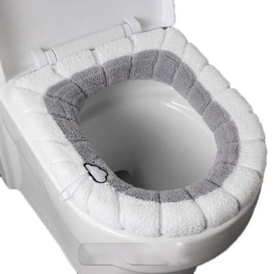 Bovista Wc Bril Hoes - Toiletbril Cover - Toiletbril - Wc Deksel - Wasbaar - Verwarmde Wc Bril - (Niet Elektrisch) - Zacht - Wolk - Grijs