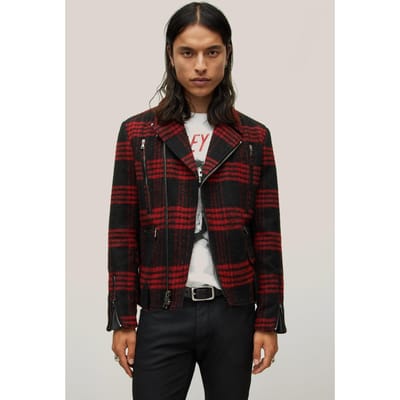 John Varvatos Tony Biker -biker Jacket, Red Rum Maat: 48 | Leren Jassen Outlet | Heren | Zwart