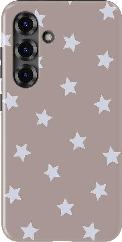 DripCase Hoesje Samsung Galaxy S25 FE | Sterren Design | Magnetisch Opladen | 2-in-1 Ontwerp | Stars Backcover Taupe Sky