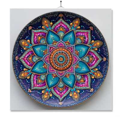 Tegel Met Opdruk | Mandala | Cadeau | Inclusief Geschenkdoos | Standaard | Ophangsysteem