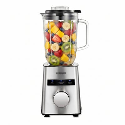 Heinner Avallon 800 HBL-HE800SS Blender & Smoothie Maker - 800W - 1,5L Glazen Kan - 6 Snelheden + Pulse + Ijsmaler - RVS Messen & Behuizing - Afneembare Kan - Zilver