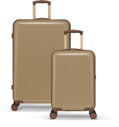 SUITSUIT Kofferset 2 delig - Reiskoffer groot - Handbagage koffer - Koffer set - Veilig TSA cijferslot - Reiskoffer set - Reiskoffer met wielen - Fab Seventies kofferset Cuban Sand