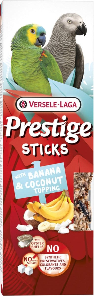 Versele-Laga Prestige Sticks Papegaaien - Vogelsnack - Banaan Kokos 140 g 2 stuks
