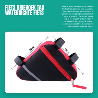 JHUBERS- Driehoektas Waterdicht - Fietsframetas - Reflecterende Decoratie - Ergonomisch Ontwerp - Snelsluitingssysteem - Duurzaam Nylon - Fietsframe Tas