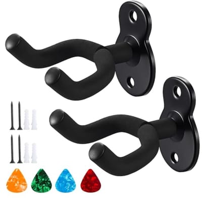 U-vormige gitaar muurhanger met picks - Perfecte wandbevestiging voor gitaar, bas en ukelele