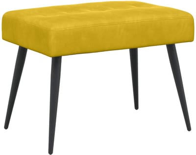 vidaXL Bank met knoopverstelling Geel 60 x 40 x 45 cm fluweel