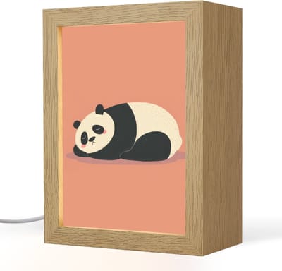 Nachtlampje 15x20 cm - Kinder lampje - Panda - Slaap - Oranje - Tafellamp kinderkamer - Slaapkamer lamp - Bedlamp kinderen - Kinderlampje stopcontact - Wandlamp babykamer - Nachtlampjes