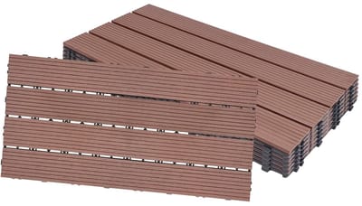 Terrastegels WPC - Balkontegels Houtlook - Buiten Leven - Onderhoudsarm & Duurzaam - 30x60 cm - Bruin