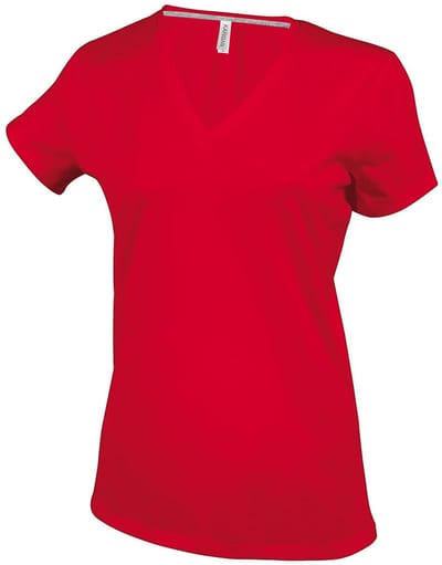 Kariban Dames/dames Feminine Fit Korte Mouwen V Hals T-Shirt (Rood)