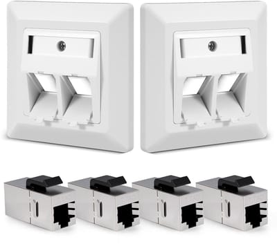 Netwerkstekkers - RJ45 Modules - Snelle Internetverbinding - Afgeschermde STP Modules - 2 Stuks - Zilver