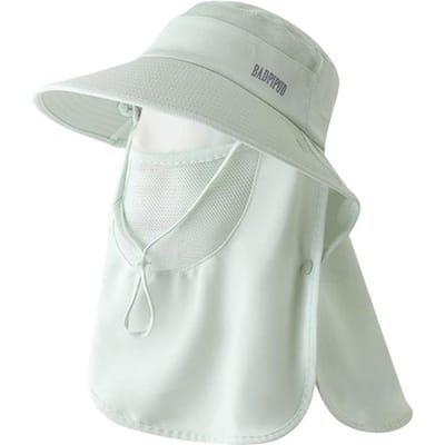 Nieuwe UV Bescherming Dames Zonnehoed Brede Rand Verstelbaar Zomer Gezichtsscherm Nekkap Met Gezichtsmasker Alles-In-Één Zonnehoed white