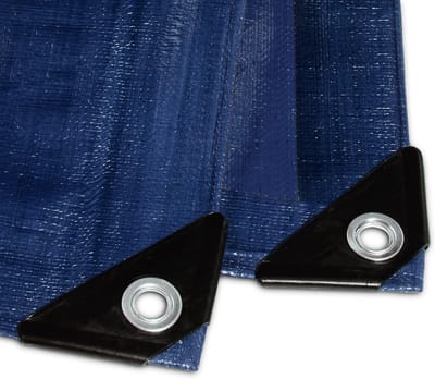 etm Afdekzeil voor buiten, tuin, aanhangers enz., met ingestanste ringen, in vele maten, afdekzeil, weerbestendig, uv-bestendig en waterdicht, blauw, 8 x 14 m, 240 g/m²