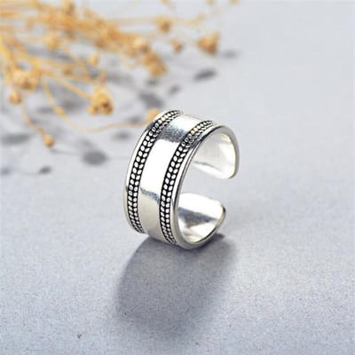 Nieuw Thais Zilver Atmsphere Blad 925 Sterling Zilver Sieraden Persoonlijkheid Middelgrote Gladde Bladeren Europese Stijl Openende Ringen R208 gray