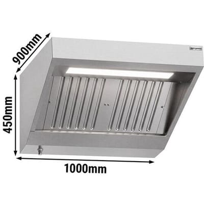 GGM Gastro Wandhaube - 1000mm - mit Filter & Lampe