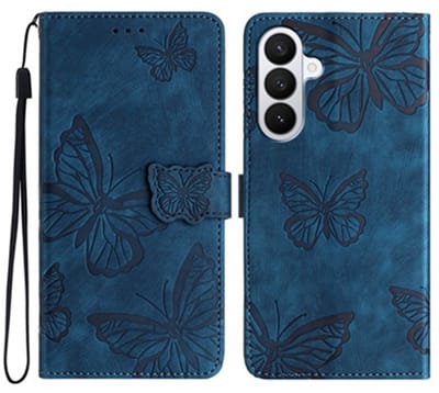 Coverup Hoesje - Geschikt voor Samsung Galaxy A57 Hoesje - Coverup Vlinders Book Case - Blauw