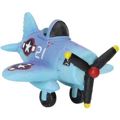 Décoration d'Aquarium Avion Résine Simulation Dessin Animé Ornement Avion d'Aquarium pour Eau Douce et Salée gray