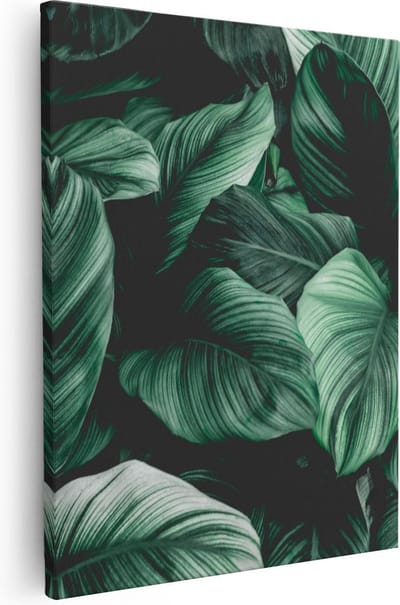 Artaza Canvas Schilderij Jungle - 40x50 cm - Muurdecoratie Botanisch - Wanddecoratie Planten - Kamer Accessoires Woonkamer