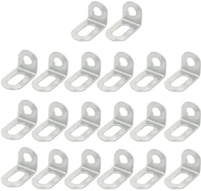 Dailygoods- Hoekbeugel 20 Stuks - L-vormige Beugelbevestiging - 90° Haakse Verbinding - Roestvrij Staal - Stabiele Ondersteuning - 31 x 18 x 20 mm - Meubelbeugel