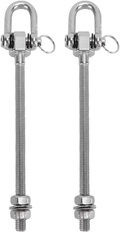 Schommelhangers 2 Stuks - Veranda Ophanging - Buiten Ontspannen - 1500LB Capaciteit - 304 Roestvrij Staal - Zilverkleurig