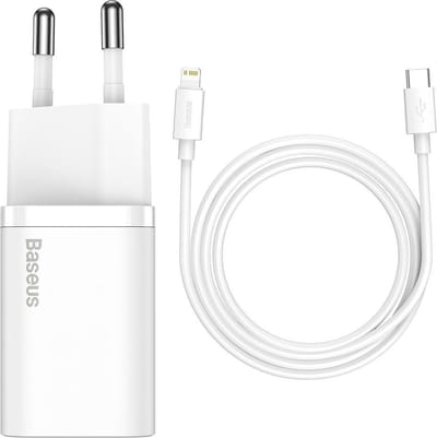 20W USB C Oplader met USB C naar Lightning Kabel - Snellader / Fast Charger - iPhone Oplader - Wit