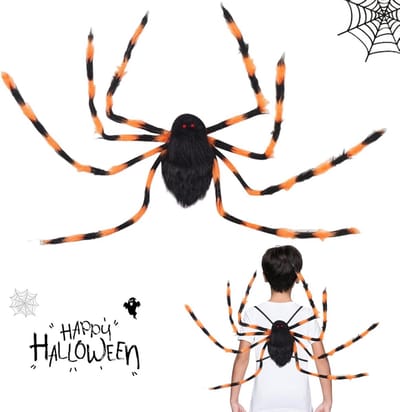 Spinnenrugzak voor Halloween, Realistische Pluche Spin Kostuum Accessoire voor Trick or Treat