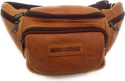 Hill Burry – VB10032 -3044 – Leren heuptas - buideltas - stevig - chique - uitstraling - vintage leder- Ideaal voor reis en festival - mobiel telefoon en Portemonnee - bruin /cognac