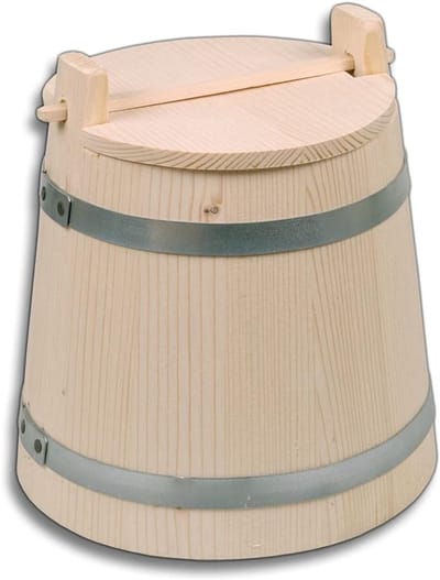 Famanu – Fermentatiepot met deksel 3 liter - plasticvrij inleggen en fermenteren van komkommers - groenten en zuurkool - robuuste en waterdichte fermentatiepot met speciaal fermentatiedeksel voor thuisgebruik