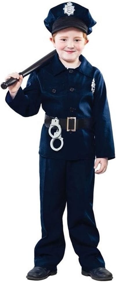 Politie verkleed kostuum - voor kinderen - 4-delig - carnaval verkleedkleding 110/122