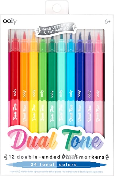 Ooly - Dual Tone - Double-ended brush marker - 12 Dubbelzijdige penseel stiften