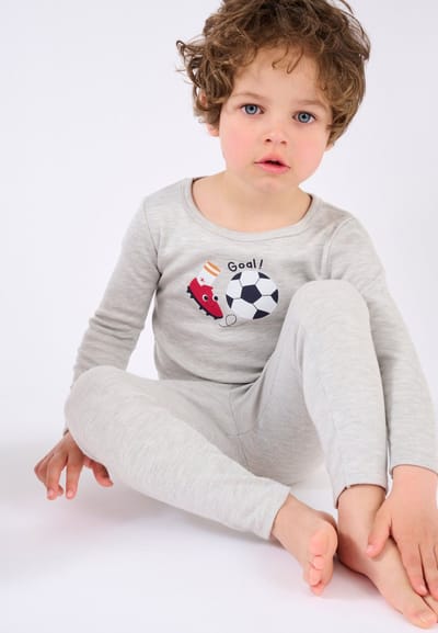 Damart - Thermolactyl T-shirts met zeefdruk voor kinderen - Kinderen - Grijs - 12 JAAR