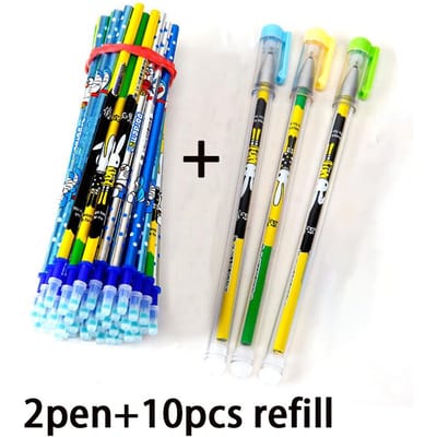 Uitwisbare Pen Set Cartoon Uitwisbare Inkt Kinderen Studenten Schrijven Gereedschap 0.5mm Gel Uitwisbare Pen Kantoorbenodigdheden 12pcs