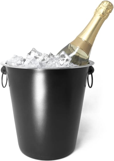 Champagnekoeler zwart met handgrepen - elegant design voor mousserende wijn en champagne