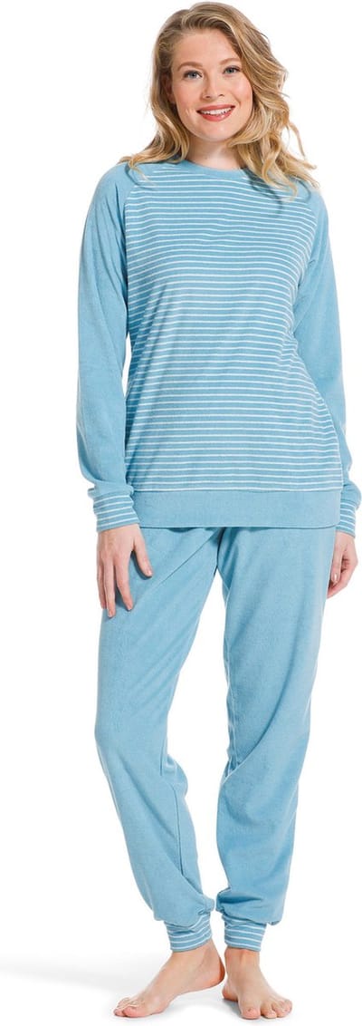 Pastunette dames pyjama Badstof - Blue Ocean  - 50  - Blauw