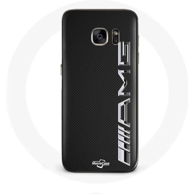 Samsung Galaxy S7 Hoesje met Amg-logo in carbontextuur zwart