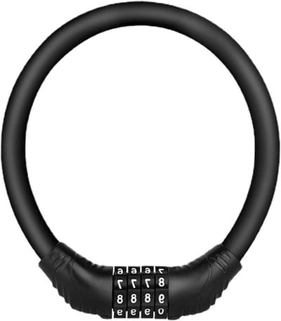 Beugelslot Fietsslot - Cijferslot Combinatieslot - Fiets Beveiligen - 4-Cijferig Wachtwoord - 18 cm - Zwart