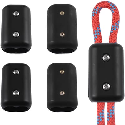 Dailygoods- Touwklem 4 Stuks - Herbruikbare Kunststof - Geschikt voor 9-10 mm Nylontouw - Dubbele Gaten - Eenvoudig te Installeren - Robuust en Duurzaam - Touwconnector